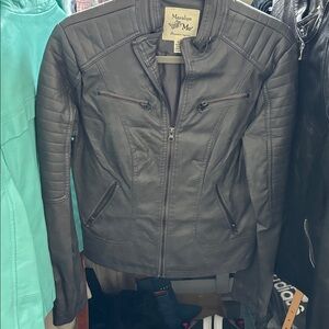 Maralyn & Me Women's Black Faux Leather Jacket